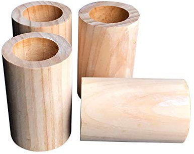 Lot de 4 Rehausseurs de meubles,Rehausseur Pieds de lit,Rehausseur Meuble bois,Augmentez la hauteur de 5 cm,iamètre intérieur de la rainure 3cm,Pour Fauteuil, Table De Nuit, Armoire,lits