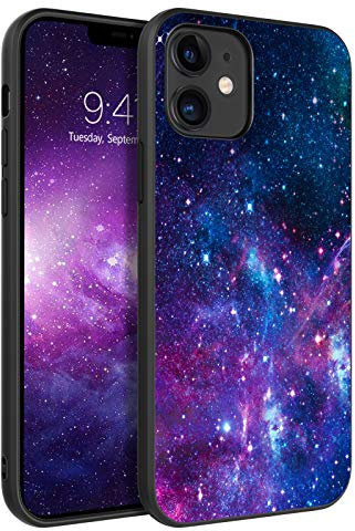 BENTOBEN for iPhone 12 Case iPhone 12 Pro Case Nebula, Glow in the Dark Hybrid Hard PC Soft Rubber Bumper Protective Purple Nebula Pattern Silicone Phone Cases for iPhone 12/12 Pro 6.1 Inch, Purple