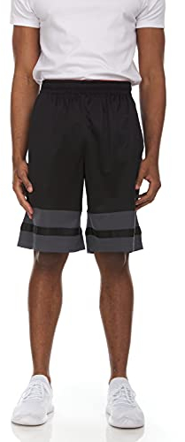 Spalding Mens Max Performance Basketball Short with 10 Inseam, Black/Graphite, S
