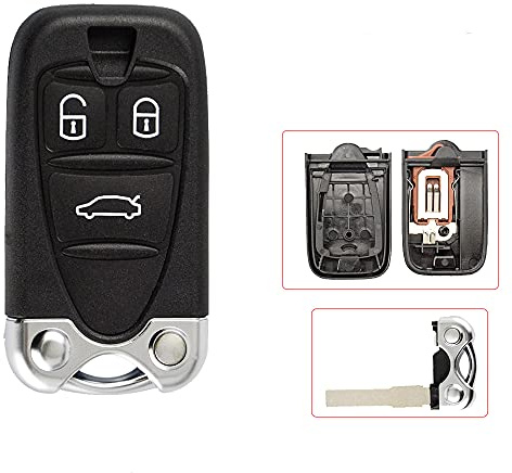 3 Tasten Autoschlüssel Shell FOB für Alfa R0me0 159 Brera 156 Spider | Remote Key Ersatz, Uncut Blade, Autozubehör