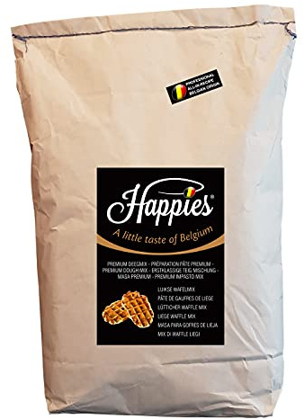 Happies Backmischung, Fertigbackmischung, Waffel-Mischung für Lütticher belgische Waffeln (Gaufre de Liège), Waffelmix, Waffelteig, einfach durch die Zugabe von Wasser zuzubereiten | (10)