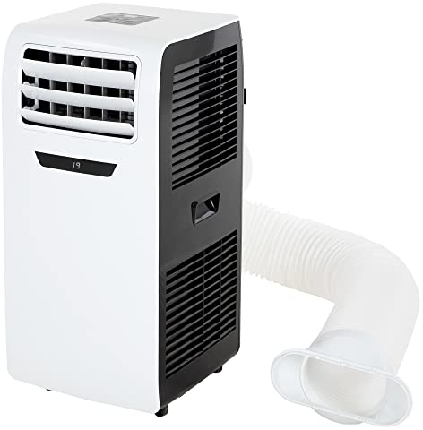 ECD Germany Climatiseur Portable, Unité de Conditionnement 4en1, Refroidisseur d'Air, Silencieux,Ventilateur 3 Niveaux, Déshumidificateur, Minuterie,jusqu'à 37m²,Tuyau d'Évacuation et Télécommande