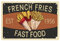 CREATCABIN Blechschild Mit Pommes Frites, Metall, Lebensmittelschilder, Vintage, Lustiges Schild, Plakette, Poster, Wandkunst Für Zuhause, Café, Restaurant, Bar, 8 x 12,(5) cm