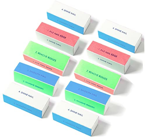 10pcs Professional Manicure Tools Kit 4 Way Nail Buffer Block Nail Buffing Sanding Files Nail Art Supplies for Professional Salon or Home Use, Nail Buffer Block Sanding Block Nail Files and Buffers