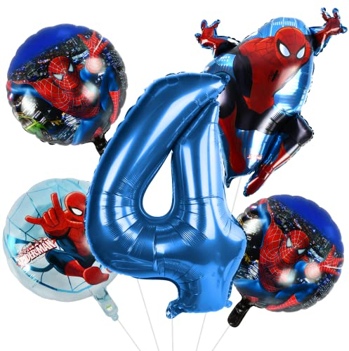 Luftballons geburtstag 4 Jahr, Geburtstag Ballon Deko, Geburtstagsdeko 4 Jahr Junge, Luftballons Kindergeburtstag Luftballons Party Ballons Folienballons für Kinder Geburtstag Party Dekoration