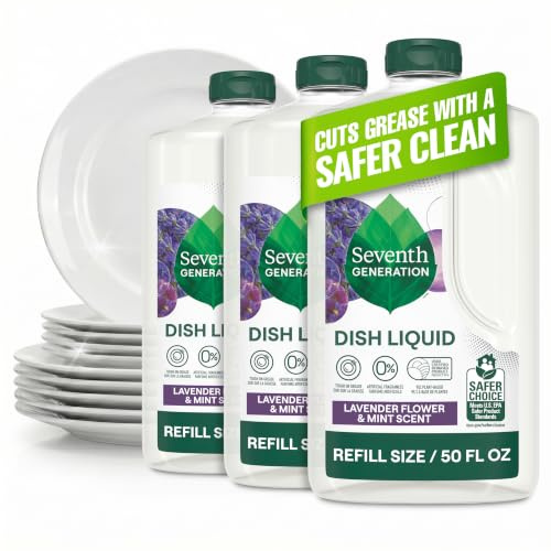 Seventh Generation Lavender Blossom & Mint Hand Dishwasher Refill Pack of 3 50ml