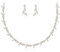 Clearine Zirkonia Schmuckset Blumenblatt Halskette und Baumel Ohrringe Set Damen Hochzeit Brautschmuck Klar Gold Ton