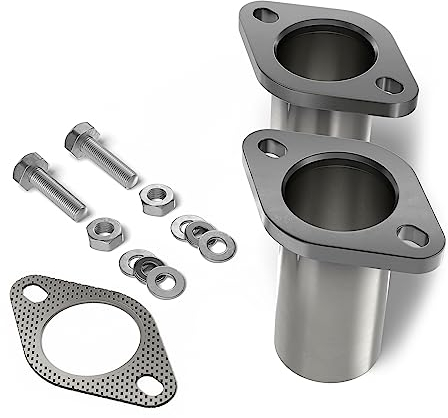 Universal Reparatur Flanschset VZ Abgasanlage von Ø45 50 55 60mm Auspuff Flansch.SET aus Massivstahl inkl Befestigunsmaterial (Ø60mm) F.160