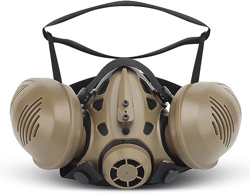 Yzpacc Tactical Respirator Mask Airsoft Face Protection Mask Paintball Half Face Mask Tactical Face Mask for Paintball Airsoft Hunting Shooting CS Game Halloween Party