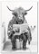 Lavema Affiche pour décoration de toilettes et de salle de bain - Image A4 sans cadre - Décoration murale amusante - Noir et blanc - Drôle WC photo - Vache écossaise