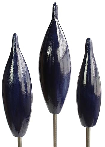 Manufaktur Lichtbogen Spitzen aus Keramik Nachtblau 30/25/20 cm