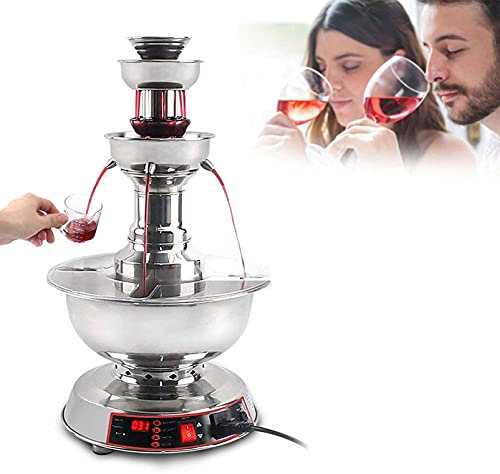 MytaYt 3 Levels Party Fountain Wine Fountain Machine, 304 Stainless Steel Wedding Catering Party Fountain Equipment, Temperature Regulating Juice, Champagne Fountain Machine