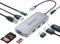 Moman Docking Station, USB C Hub 9 in 1 mit 100W PD, 4K@30Hz HDMI, 3 x USB 3.0 5Gbps, 3.5mm Audioanschluss, RJ45 Ethernet, SD/TF Kartenleser für Maus, Tastatur, U Disk, Flash Drive, Mobile
