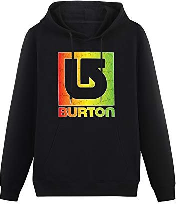 Rollen Men's Hoody Burton Snowboard Rasta Color Logo Hoodies Pullover Long Sleeve Sweatshirts L