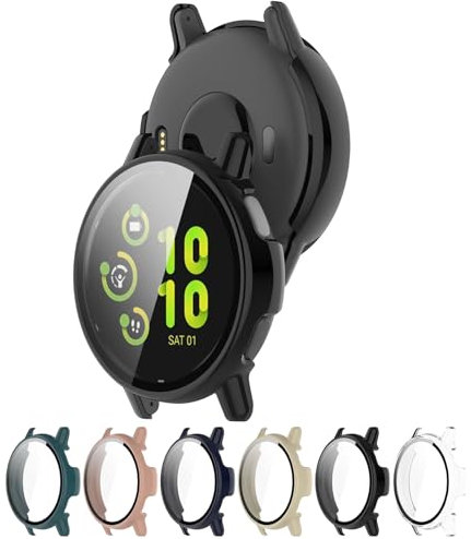 AWADUO Reloj inteligente de cobertura completa para PC con protector de pantalla de vidrio templado compatible con Xiaomi Smart Band 8 activo, suave y duradero (negro)