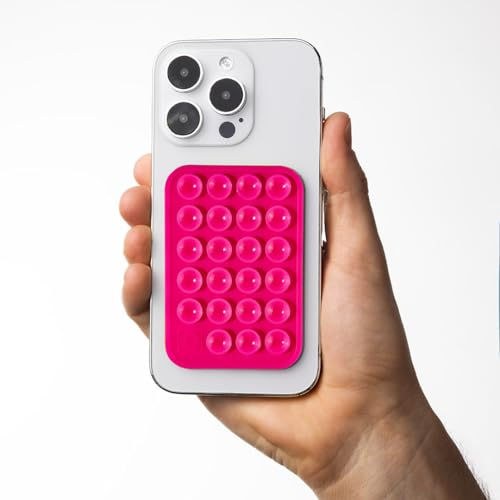 onedotleft Saugnapf Handyhalterung aus Silikon | rutschfest | selbstklebend | für alle gängigen Handys iPhone und Android | das Handy Gadget (Toxic pink)