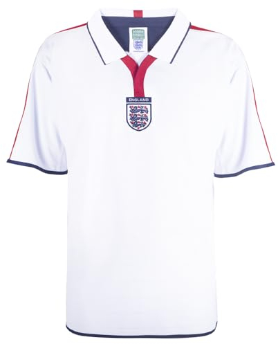 Score Draw England 2004 Retro Football Shirt White/Red X-Large Polyester