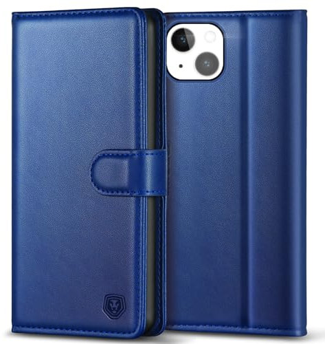Kuafcase Compatible for iPhone 14 Plus Case with 4 Card Slots Magnetic Closure Kickstand Shockproof Protective Phone Case Compatible for iPhone 14 Plus - Royal Blue