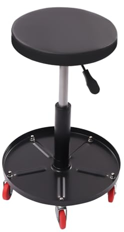 TRIEBAN Asiento de Taller Giratorio, Altura Regulable, Con Asiento Acolchado y Cómodo, Construcción Estable