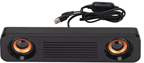 Haut-Parleur Long de Bureau Portable, Haut-Parleur Filaire, Caisson de Basses stéréo HiFi alimenté par USB, Prise 3,5 mm, Haut-Parleur Long de Bureau Portable pour Ordinateur TV