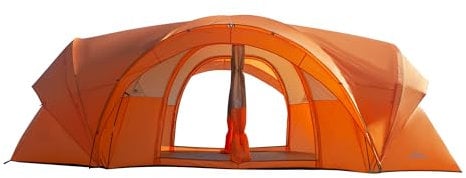 ASFANES 10-12 Personen Campingzelt, 3-in-1-Zelt: einlagiges atmungsaktives Zelt; doppellagiges wasserdichtes Zelt; Sonnenschutzdach, großes wetterfestes Familienzelt, 18 x 10 x 6,8 FT, Orange