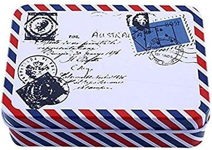 Rosojodg Creative Beautiful Mini Tin Metal Container Small Rectangle Storage Box Case Envelope Sneakers and Bins