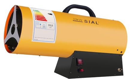 SIAL 33kW Heizkanone Gasheizgebläse Gasheizer Heißluftgebläse Bauheizer Bautrockner Heizgerät Heizstrahler Mit Überhitzungsschutz
