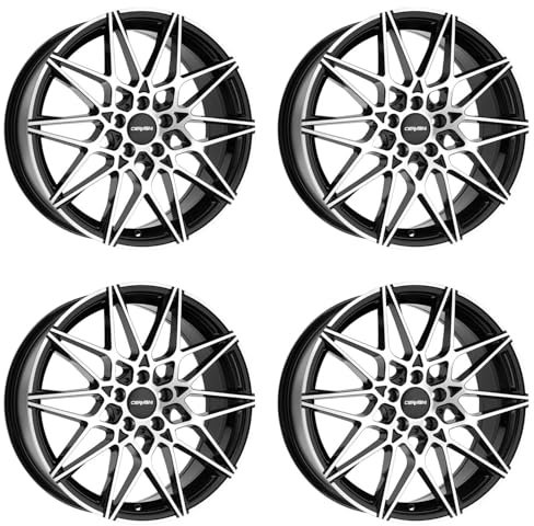 4x Carmani Felgen Alufelgen 18 Knut 8,0x18 ET45 5x112 black polish kompatibel mit VW Arteon Beetle Caddy Eos Golf Plus Golf V Variant Jetta Golf V