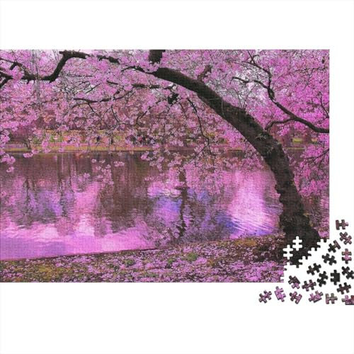 SAFGTXHTR Fiori di ciliegio Puzzle in Legno Impermeabile Puzzle Da 1000 Pezzi Regali Per Adulti Colorati Puzzle Per Adulti Puzzle Per Decorazioni Domestiche