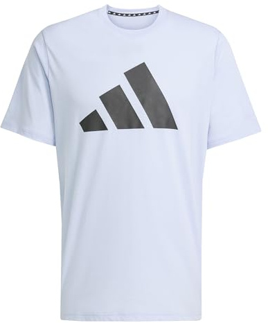 adidas Men's Train Essentials Feelready Logo Training Tee, Glow Blue/Black, XL