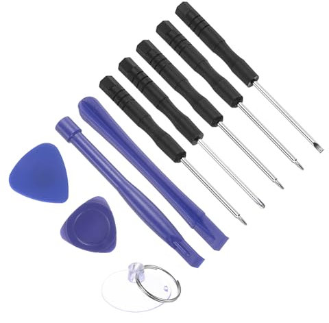 CoCud Electronics Repair Kit, 0.8mm Star 2.0mm Slotted 1.5mm Phillips 0.6mm Y T2 Torx, Mini Screwdriver Set Opening Pry Tool - (Applications: for Watches Repair), 10-Pieces