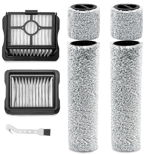DianSung Brosse à rouleau + filtre pour Eureka RapidWash NEW630 / RapidWash NEW630 Gen2 aspirateur pièces de rechange, ensemble d'accessoires 2 rouleaux de brosse + 2 filtres