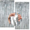 2 Stück Lametta Vorhang Silber, Glitzer Vorhang 200x100 cm, Party Deko für Dekoration Party, Hochzeit, Disco, Geburtstagsdeko