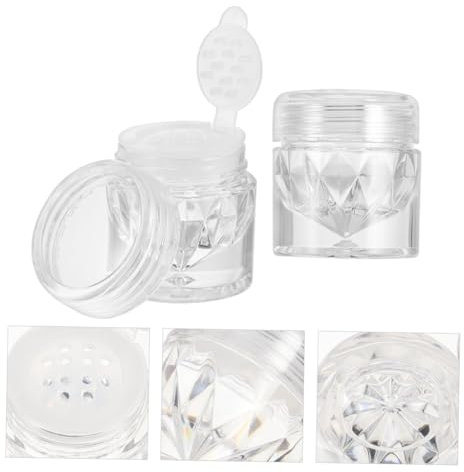 Healeved Lot De 10 Bouteilles Vides Pour Poudre 3 Ml Transparentes, Sous-emballage, Légères Et Compactes, Adaptées Au Voyage Bouchons Intérieurs à 12 Trous