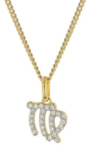 GLIZZ Sternzeichen Jungfrau Gold 333/8K an vergoldeter Silberkette GL8330-06-45 45 cm