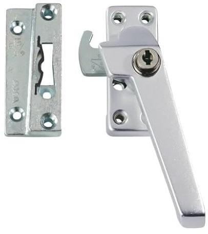 AXA Sicherheit Fenstergriffe - 3319 - Fenstersicherung | Abschließbar mit Zylinderschloss, Rechts drehend, Aluminium F1