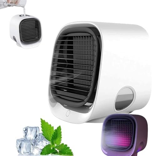 Vital Breeze AC,Portable Vital Breeze AC with Water Tank & Colorful Night Lights,3 Speeds Adjustable VitalBreeze Air Conditioner Misting Fan,Multi-Angle Wind Direction,for Dorm Rooms,Offices