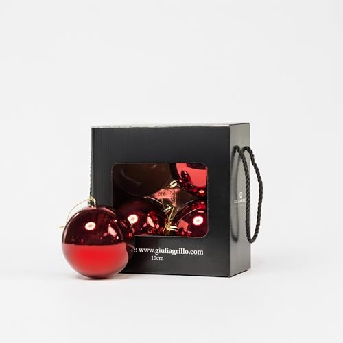Glänzende Weihnachtskugel Rot (4, Ø10cm)