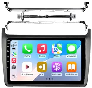 9 Android 15 Pantalla Táctil Radio 2 DIN Coche Pantalla para Volkswagen VW Polo 5 Sedan 2008-2023 con Enlace Espejo/GPS/FM/BT/Ventilador de refrigeración/Reproductor Multimedia(8+256G)