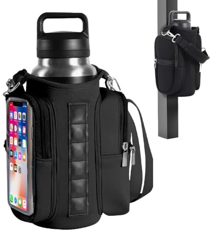 Tiiyee Sac Magnétique Sport, Porte Gourde Fitness avec Sangle Réglable | Sac à Bandoulière Léger, Compatible Bouteille et Téléphone, Réglable pour Homme Femme, Sacoche Crossbody pour Salle de Voyage