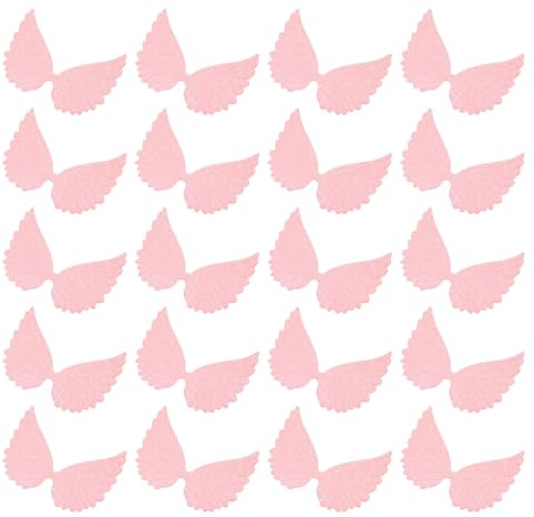 OUNONA 30 Stück Engelsflügel Dekoration Kleiner Cupcake Topper aus Kunststoff Rosa für Kuchen Deko Bastelzubehör für Weihnachten und Party