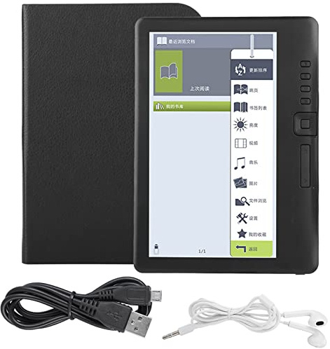 TIKATARER Lecteur de Livres électroniques 7 Pouces, étanche, Haute Vitesse, ARM9 Core, Batterie 2100 MAh, pour EPUB PDF TXT FB2 PDB avec Musique Vidéo Intégrée, Photos, écran (Mémoire 8G)