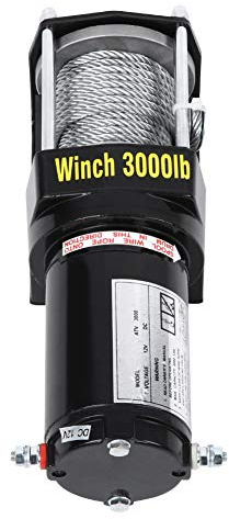ZAICOLER Treuil de Récupération électrique de Haute qualité de 3 000 Lb pour Camion SUV ATV Remorque de Bateau de Remorquage, Câble en Acier, étanche et Résistant à la Corrosion