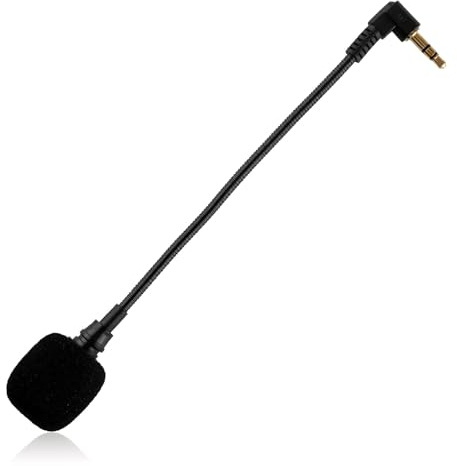 wellrun Microfono di ricambio da 3,5 mm, microfono staccabile per cuffie con spina placcata oro, mini microfono con cancellazione del rumore per computer portatile, PC, chat, compatibile con PS4, PS5