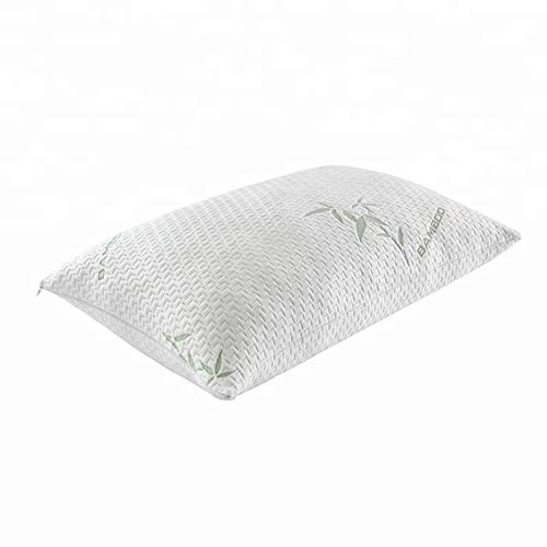 Queens Land Home Cool Bamboo Cover & Shradded Memory Foam Pillow or zipped Cover, Anti-Bacterial Neck Support Pillow-(Single Pillow)