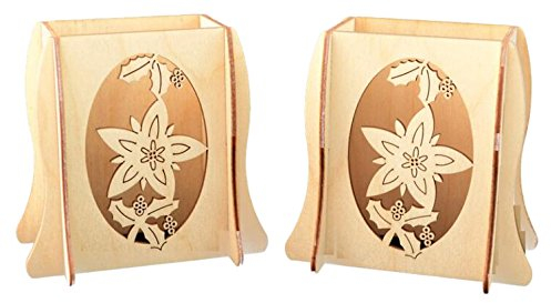 Erzwelt - Lichterbogenerhöhung aus Holz 2er-Set – Fensterbank Erhöhung für Lichterbogen – Schwibbogen Untersatz – Original Erzgebirge – Sockel mit Motiv Christrose – 11,5 x 11 x 8,5 cm