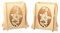 Erzwelt Original Erzgebirge 2er Set Christrose Erhöhung Sockel Rose Lichterbogenerhöhung, Holz, Beige, 11 x 12 x 8 cm, 2-Einheiten
