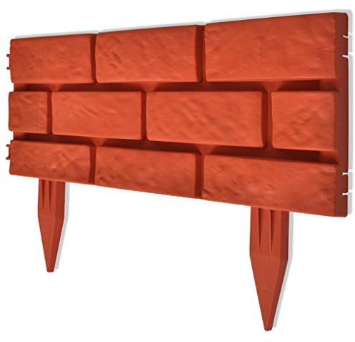 Festnight 11er-Set Palisade Dekorativer Gartenzaun Beeteinfassung Beetumrandung Gesamtlänge ca. 5 Meter