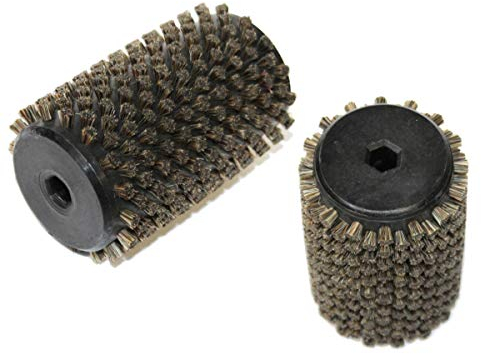 ELFGEN'84 Ski Rotorbrürste hores Hair Rosshaar Belagbürste Ø 64-102mm f. Skiservice Skipflege Skireparatur mit Sechskantaufnahme 10x10mm