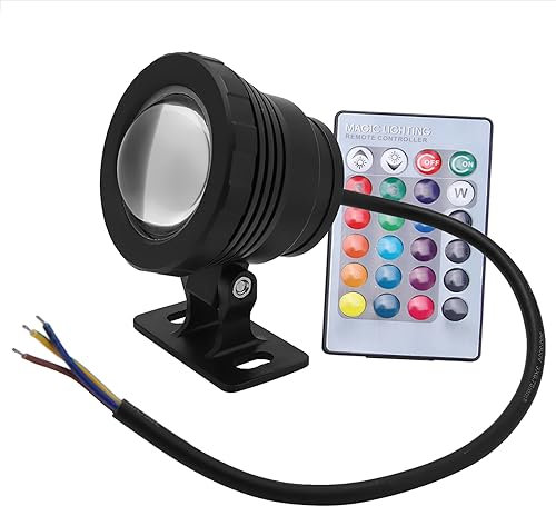 Akozon La Lumiére sous-Marine, Lumiére ImperméAble sous-Marine de RVB LED Multicolore pour la Fontaine de Paysage de projecteur de Jardin extéRieur(Noir, AC / DC12V)